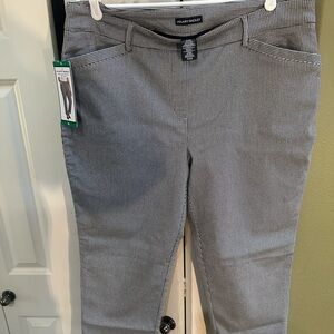 Hilary Radley Black and White Houndstooth Ankle Pants, NWT